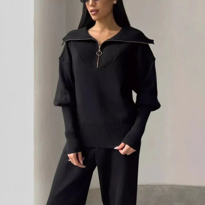 Carine | Oberteil mit halbem Revers und passender Jogger