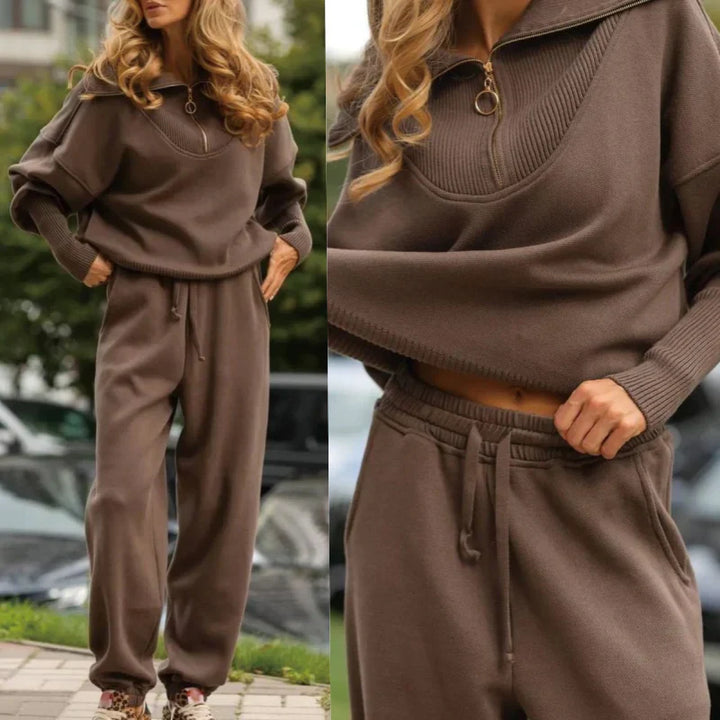 Carine | Oberteil mit halbem Revers und passender Jogger